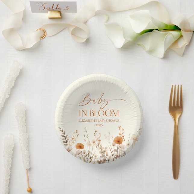 Boho Baby In Bloom Wildflower Baby Shower Paper Bowls (Wedding)