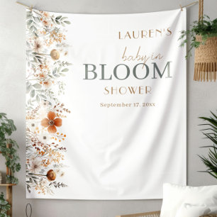 Boho Baby In Bloom Wildflower Party Backdrop