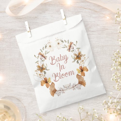 Boho Baby In Bloom Wildflowers Baby Shower Favor Bag