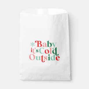 Boho Baby It's Cold Outside Christmas retro font Favor Bag