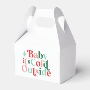 Boho Baby It's Cold Outside Christmas retro font Favor Boxes