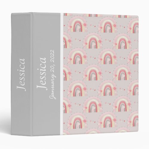 Boho Baby Newborn Photo Album 3 Ring Binder