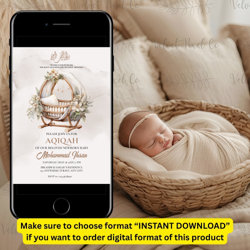 Boho Baby Nursery Aqiqah Unisex Muslim Newborn