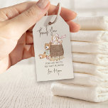 Boho Baby Nursery Theme Thank You Gift Tags<br><div class="desc">Boho Baby Nursery themed thank you gift tags or favor tags which you can personalize with your custom message. Design features teddy bear and toy basket with bunny, dog and wooden toy. Watercolor, gender neutral design in natural earth tones and muted colors. Please browse my Boho Baby Nursery Collection for...</div>