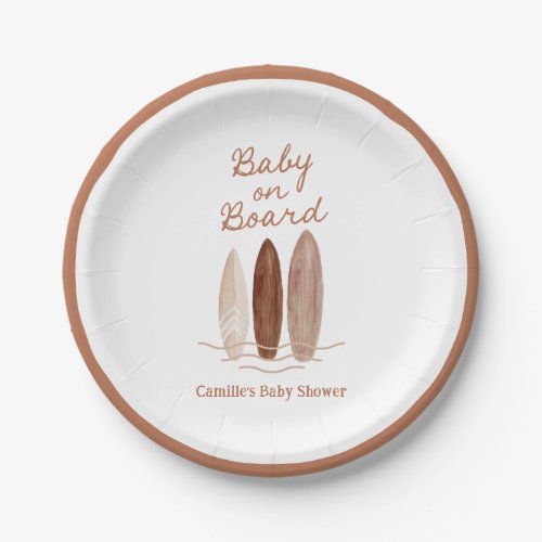 Boho Baby on Board Baby Shower Paper Plates