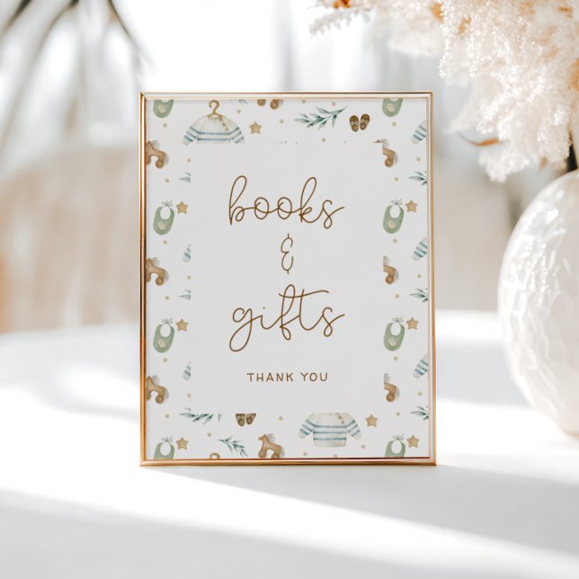 Boho Baby Pattern Baby Shower Books Gifts Poster (Creator Uploaded)