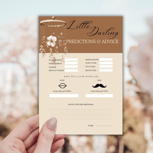 Boho Baby Predictions and Advice Card (Creator Uploaded)