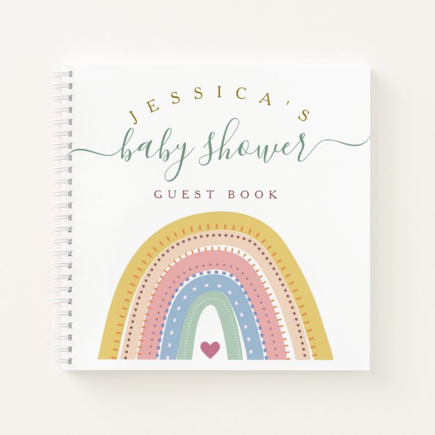 Boho Baby Rainbow Baby Shower Guest Book