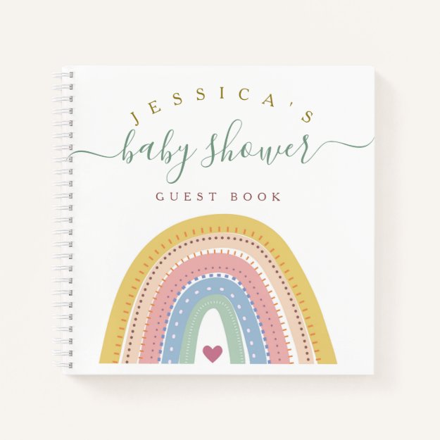 Boho Baby Rainbow Baby Shower Guest Book