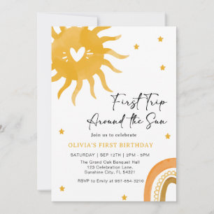 Boho Baby’s First Year Around the Sun Invitation