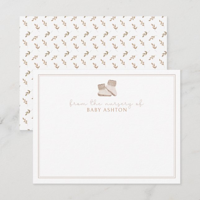 Boho, Baby shoes, from the nursery of Invitation (Front/Back)