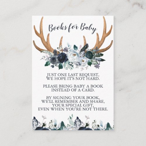 Boho Baby Shower Books for Baby Insert Card
