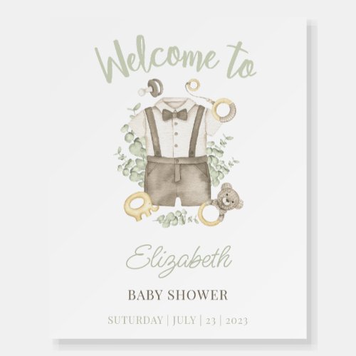 Boho Baby Shower Boy Welcome Sign