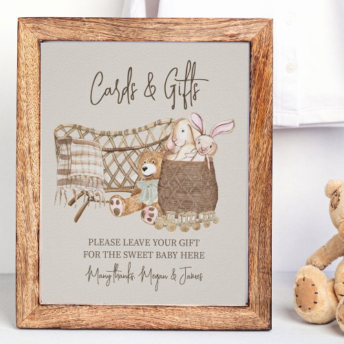 Boho Baby Shower Cards and Gifts Nursery Theme Poster