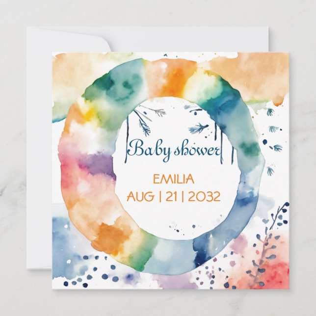 Boho Baby Shower Custom Neutral Bohemian Baby  Save The Date (Front)