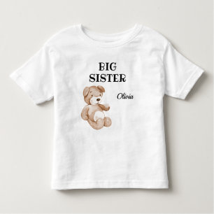 Boho Baby Shower Cute Big Sister 2T to 5-6T Toddler T-shirt