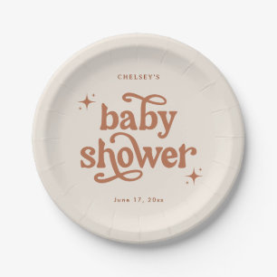 Boho Baby Shower Earth Tone Baby Shower Paper Plates