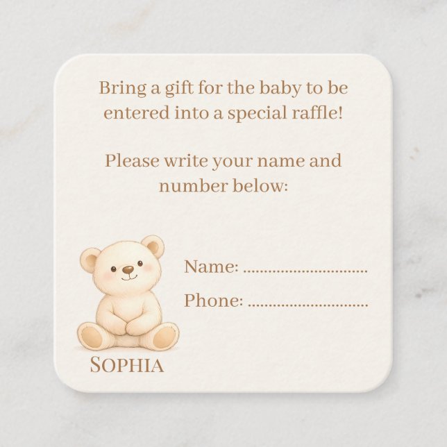 Boho Baby Shower  Enclosure Card (Front)