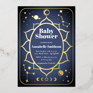 Boho Baby Shower Foil Invitation