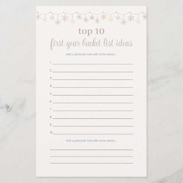 Boho Baby Shower Game Advice For Baby's First Year (Front)