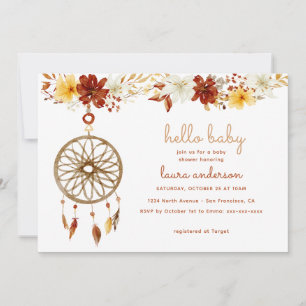 Boho Baby Shower Gender Neutral Invitation