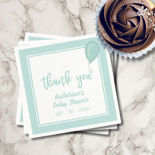 BOHO Baby Shower Gender Neutral Mint Green Napkins