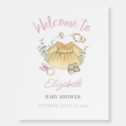 Boho Baby Shower Girl Welcome Sign