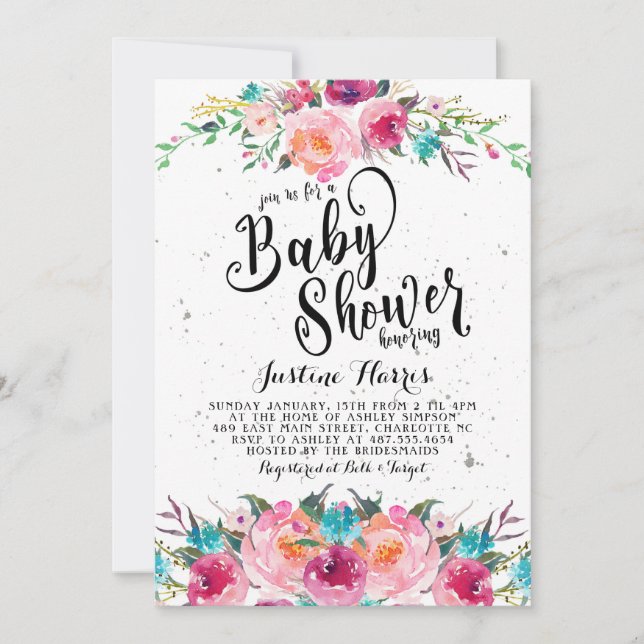 Boho Baby Shower Invitation (Front)