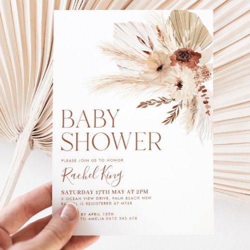 Boho Baby Shower Invitation Gender Neutral Rustic