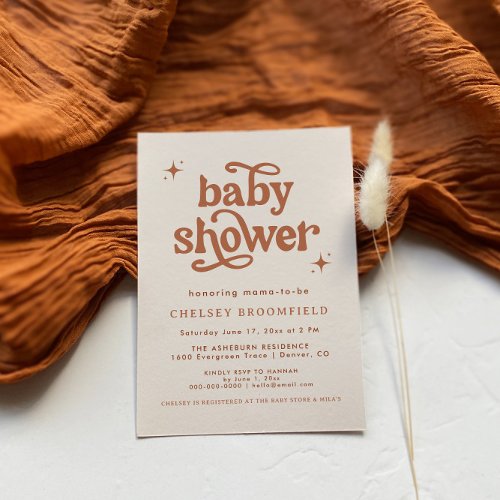 Boho Baby Shower Invitation Terracotta Shower Invitation