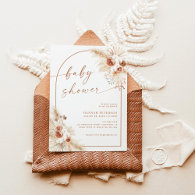 Boho Baby Shower Invite Pampas Grass Baby Invite