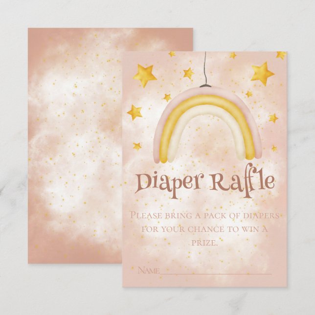 Boho Baby Shower magic rainbow gold stars dust Enclosure Card (Front/Back)
