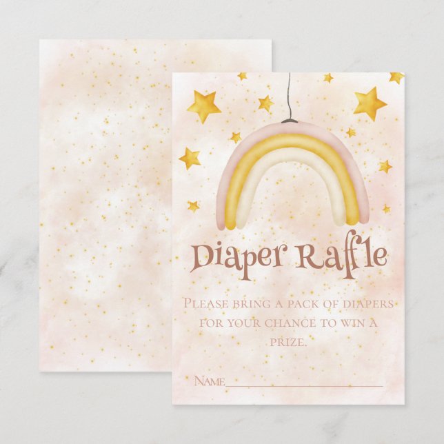 Boho Baby Shower magic rainbow gold stars dust Enclosure Card (Front/Back)