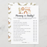 Boho Baby Shower | Mommy or Daddy Game Invitation