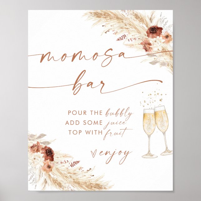 Boho Baby Shower Momosa Bar Sign | Mimosa Bar Sign (Front)