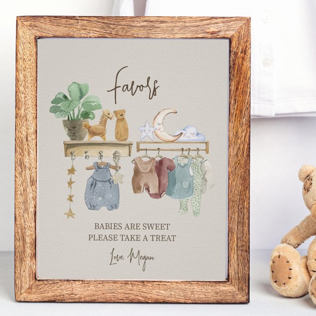 Boho Baby Shower Nursery Theme Favors Poster (Creator Uploaded)