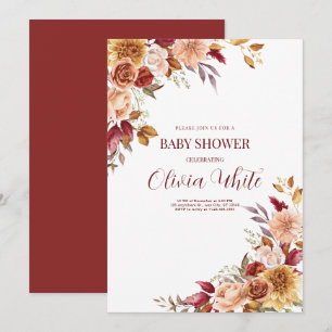 Boho Baby Shower Pampas Grass Minimalist Shower Invitation