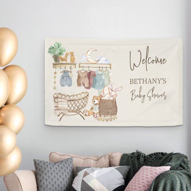 Boho Baby Shower Personalized Nursery Theme Banner (Creator Uploaded)