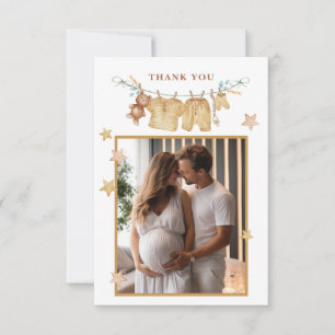 Boho Baby Shower Photo Thank You Card