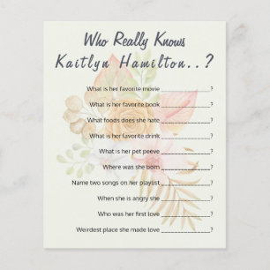 Boho Baby Shower Question Game New Mother Humor