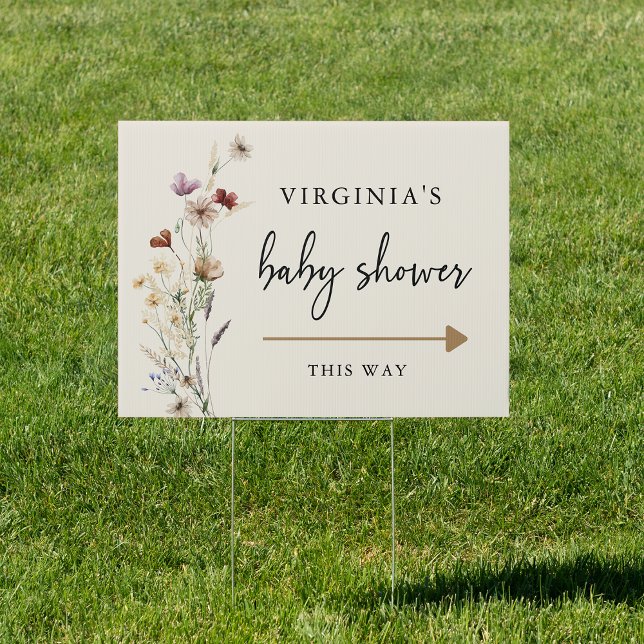 Boho Baby Shower Sign (Boho Floral Baby Shower Yard  Sign by Painted Paperie
)