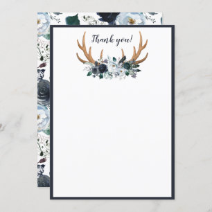 Boho Baby Shower Thank You Card Baby Boy