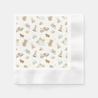 Boho Baby Shower Vintage Toys Coined Napkins