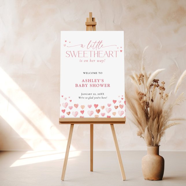 Boho Baby Shower Welcome Sign, A Little Sweetheart Foam Board (Creator Uploaded)