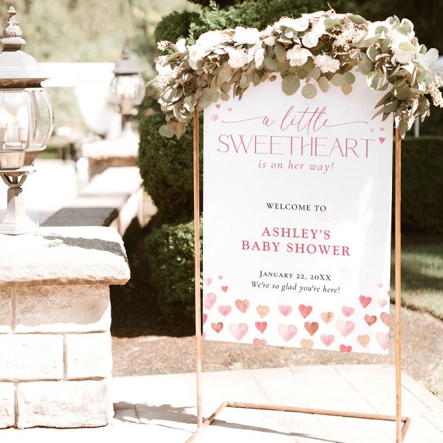 Boho Baby Shower Welcome Sign, A Little Sweetheart Foam Board (Creator Uploaded)