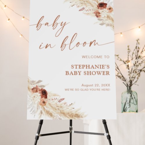 Boho Baby Shower Welcome Sign  Baby in Bloom