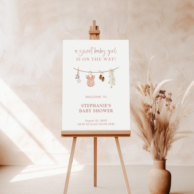 Boho Baby Shower Welcome Sign, Modern Girl Shower Foam Board (Creator Uploaded)