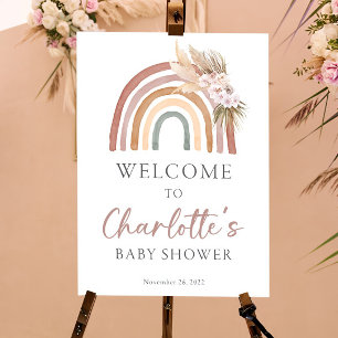 Boho Baby Shower Welcome Sign, Rainbow Baby Shower Foam Board