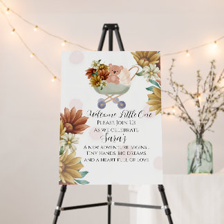 Boho Baby Shower Welcome Sign Template Editable