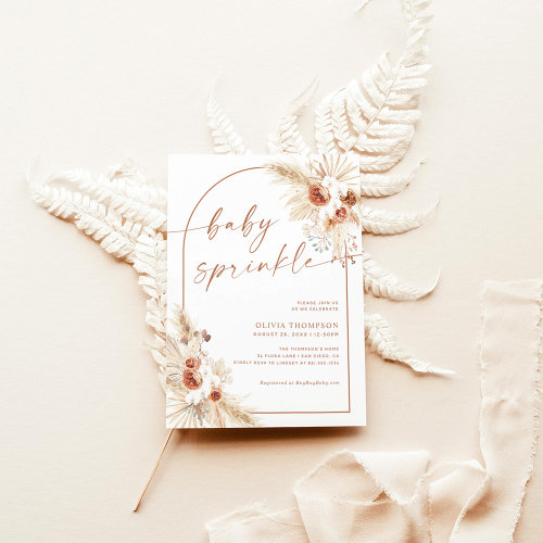 Boho Baby Sprinkle Girl Shower Invitation